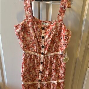 Spartina 449 Red and Cream Floral Top
